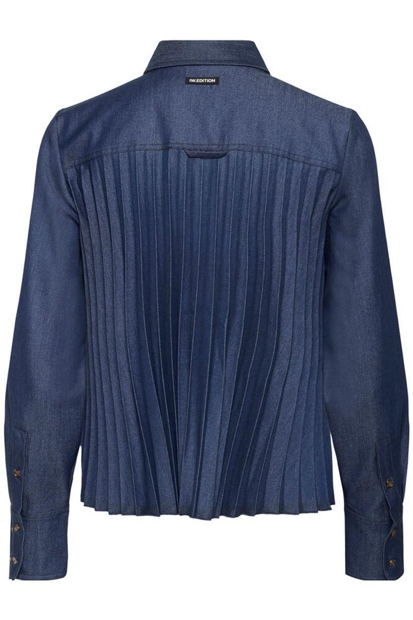 in wear cherrie shirt denimlook plisserad rygg fest fin mångsidig 30112202