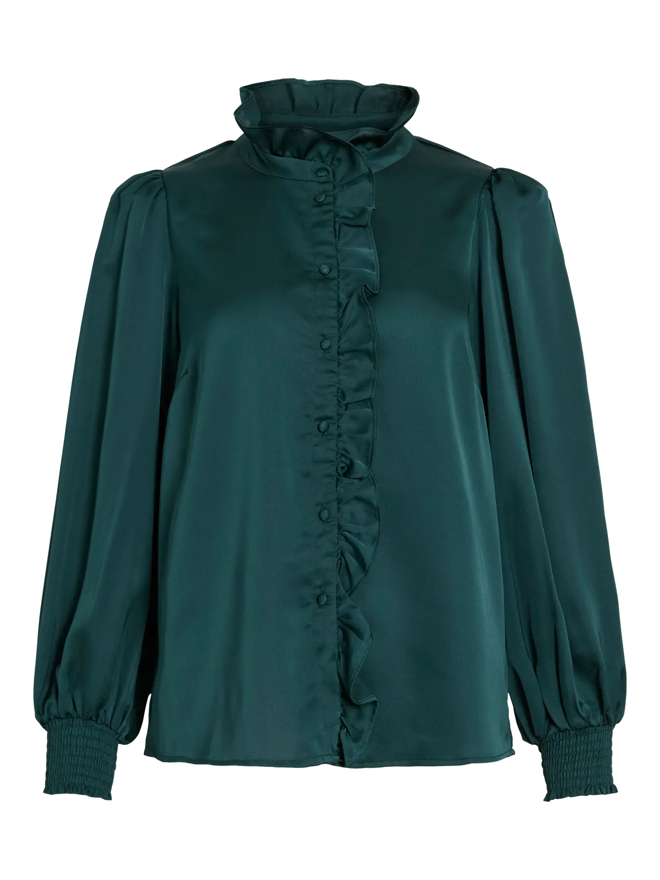 vila utto frill shirt satin blank fest 14102555