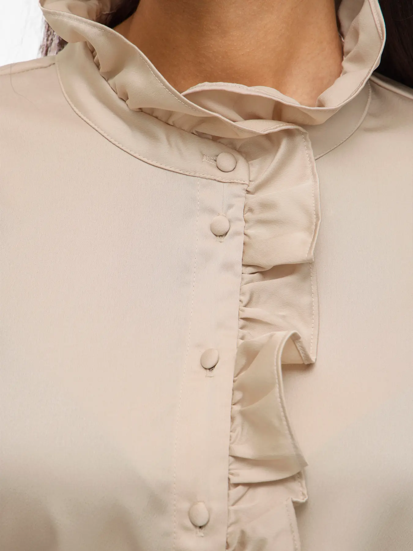 vila utto frill shirt satin blank fest 14102555