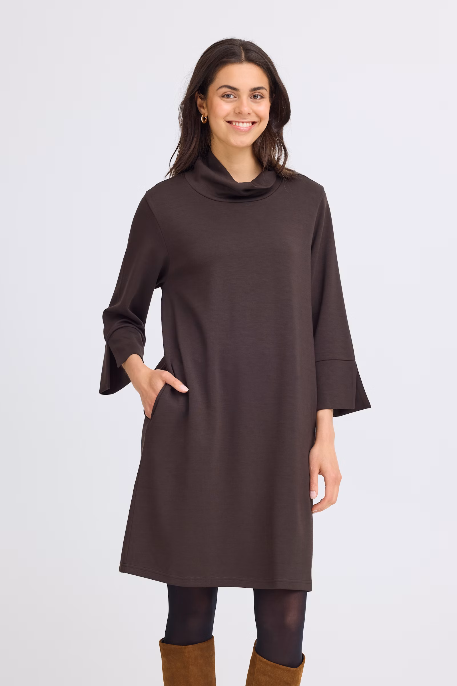 fransa aurora klänning sweat mjuk knälång dress 20617129