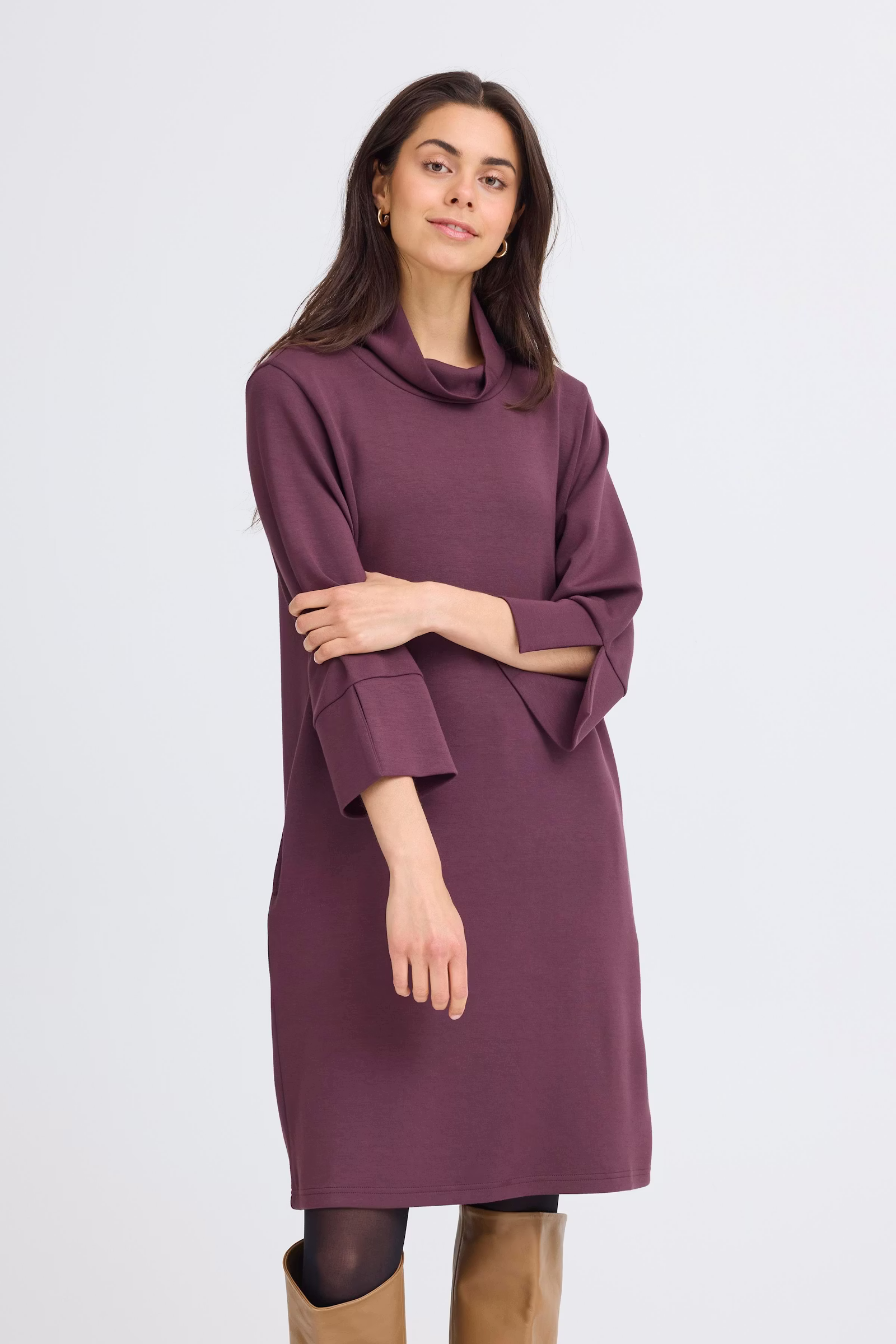 fransa aurora klänning sweat mjuk knälång dress 20617129