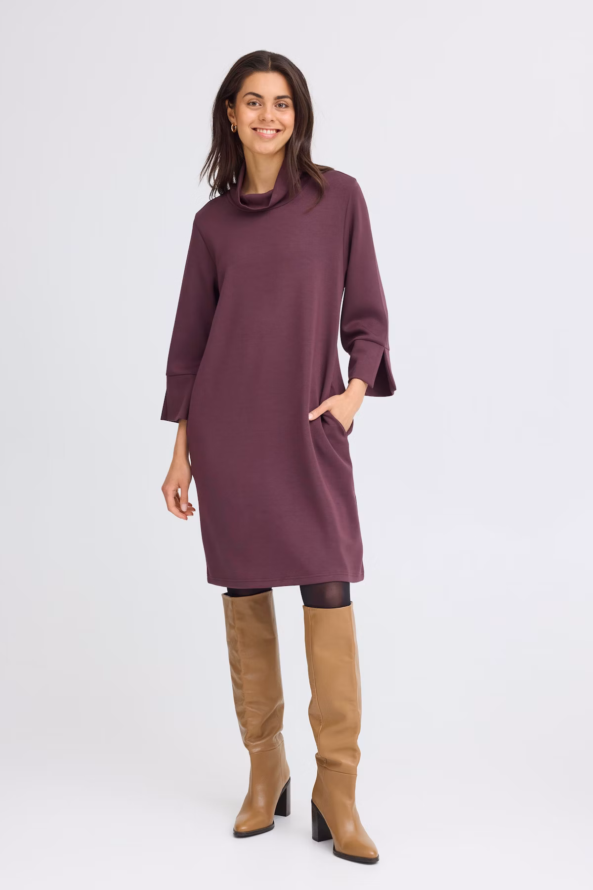 fransa aurora klänning sweat mjuk knälång dress 20617129