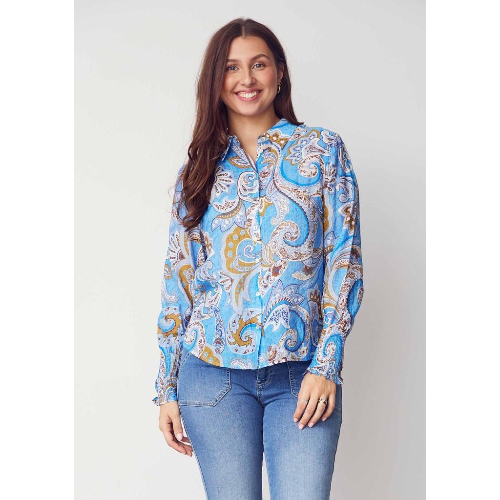 isay lotta smock shirt blus mönster viskos 57834