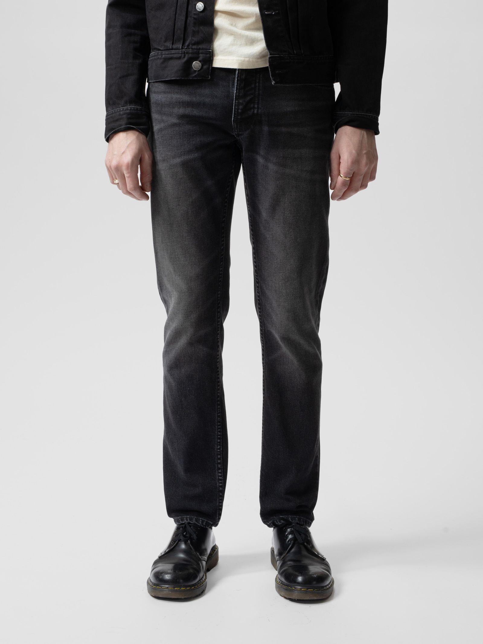 nudie jeans solid ollie black force byxa denom svart 114945
