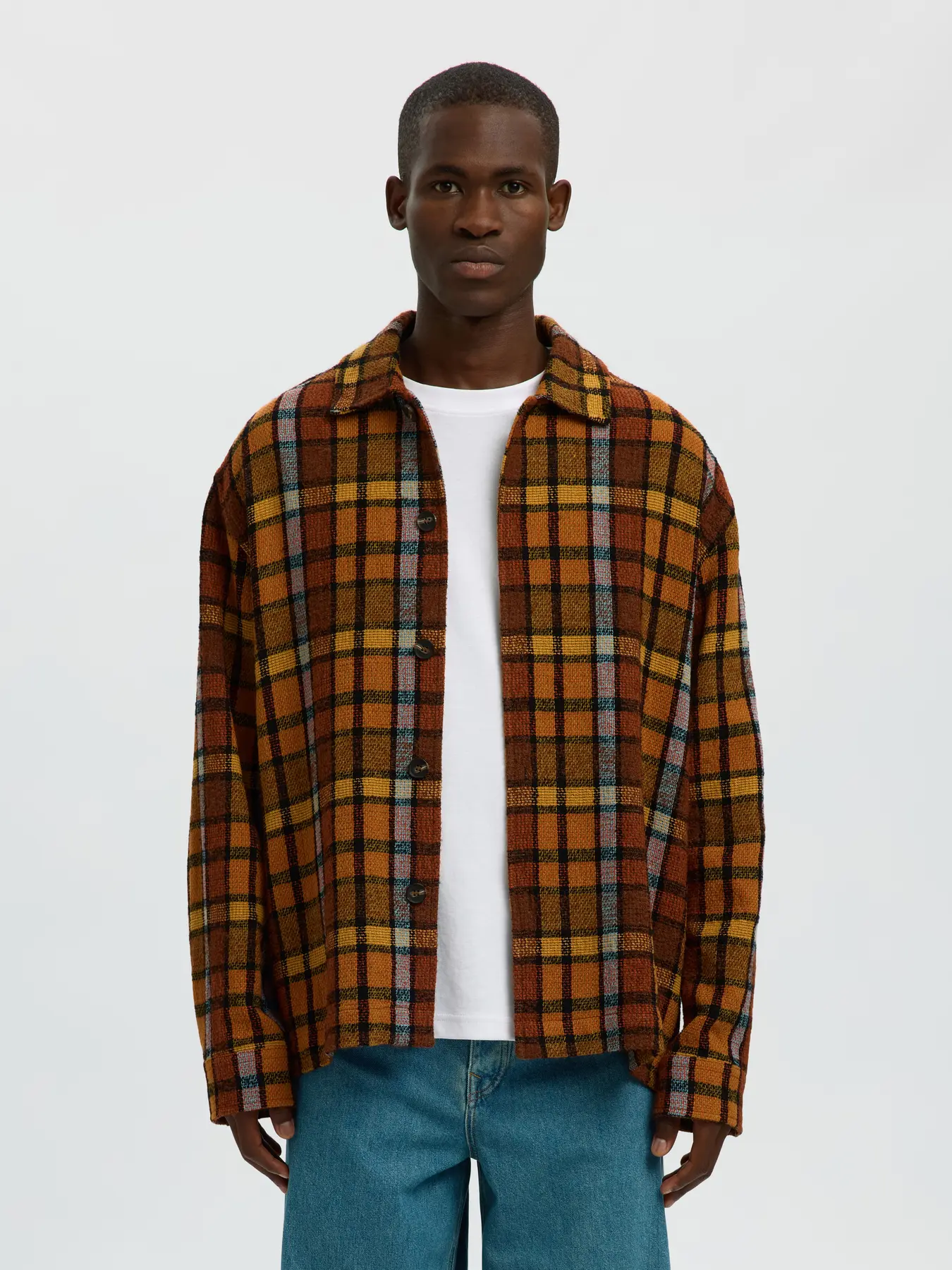 selected homme toby relaxed overshirt rutig check ledig 16099608