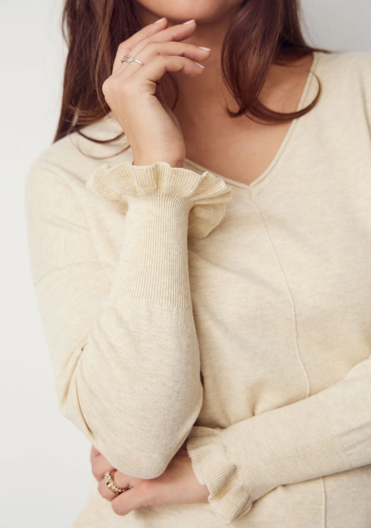 isay sigga smock pullover tröja v-neck bomull 57853