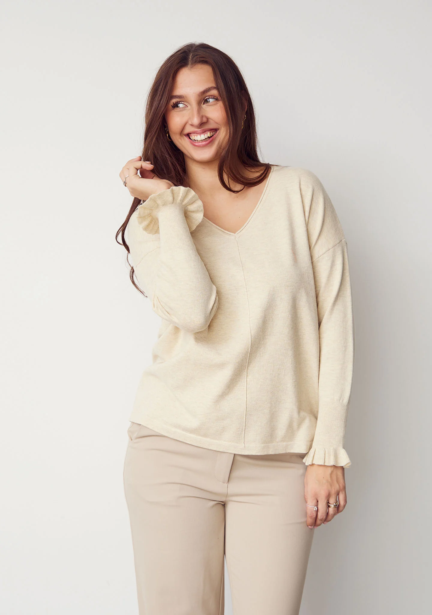 isay sigga smock pullover tröja v-neck bomull 57853