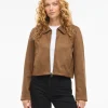 vila moody jacket fake mocca kort 14111834
