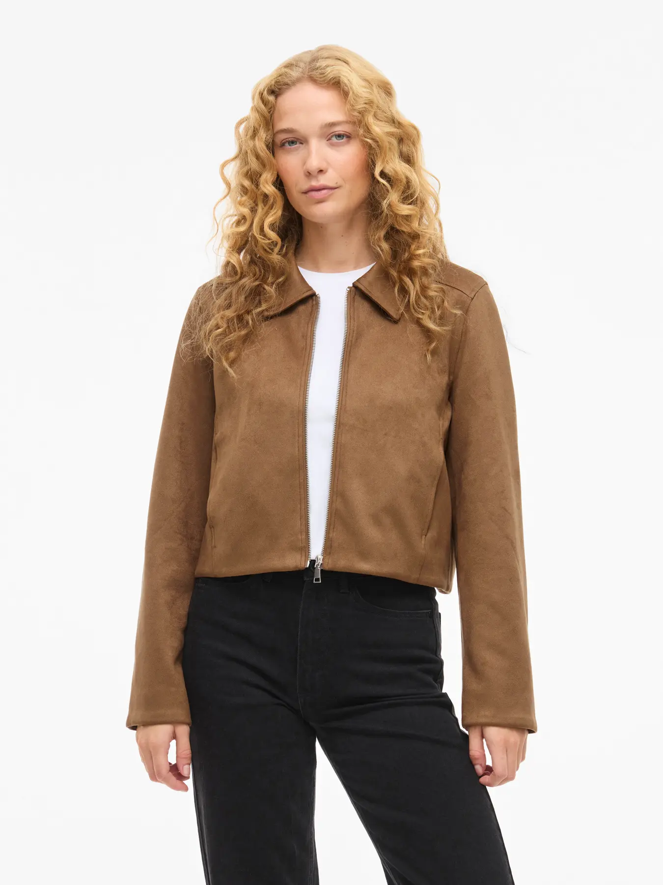 vila moody jacket fake mocca kort 14111834
