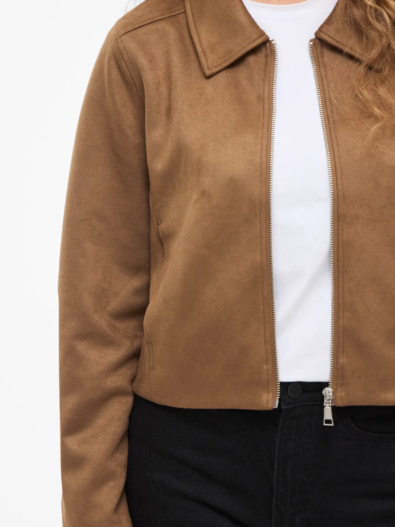 vila moody jacket fake mocca kort 14111834