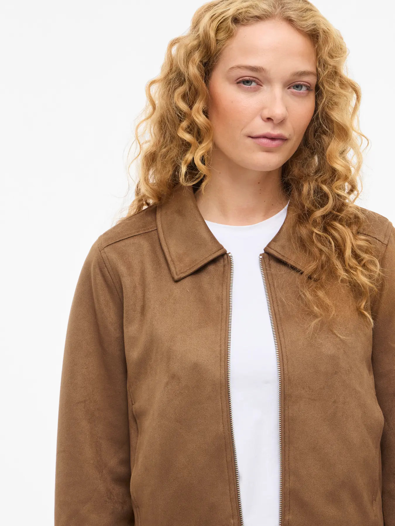 vila moody jacket fake mocca kort 14111834