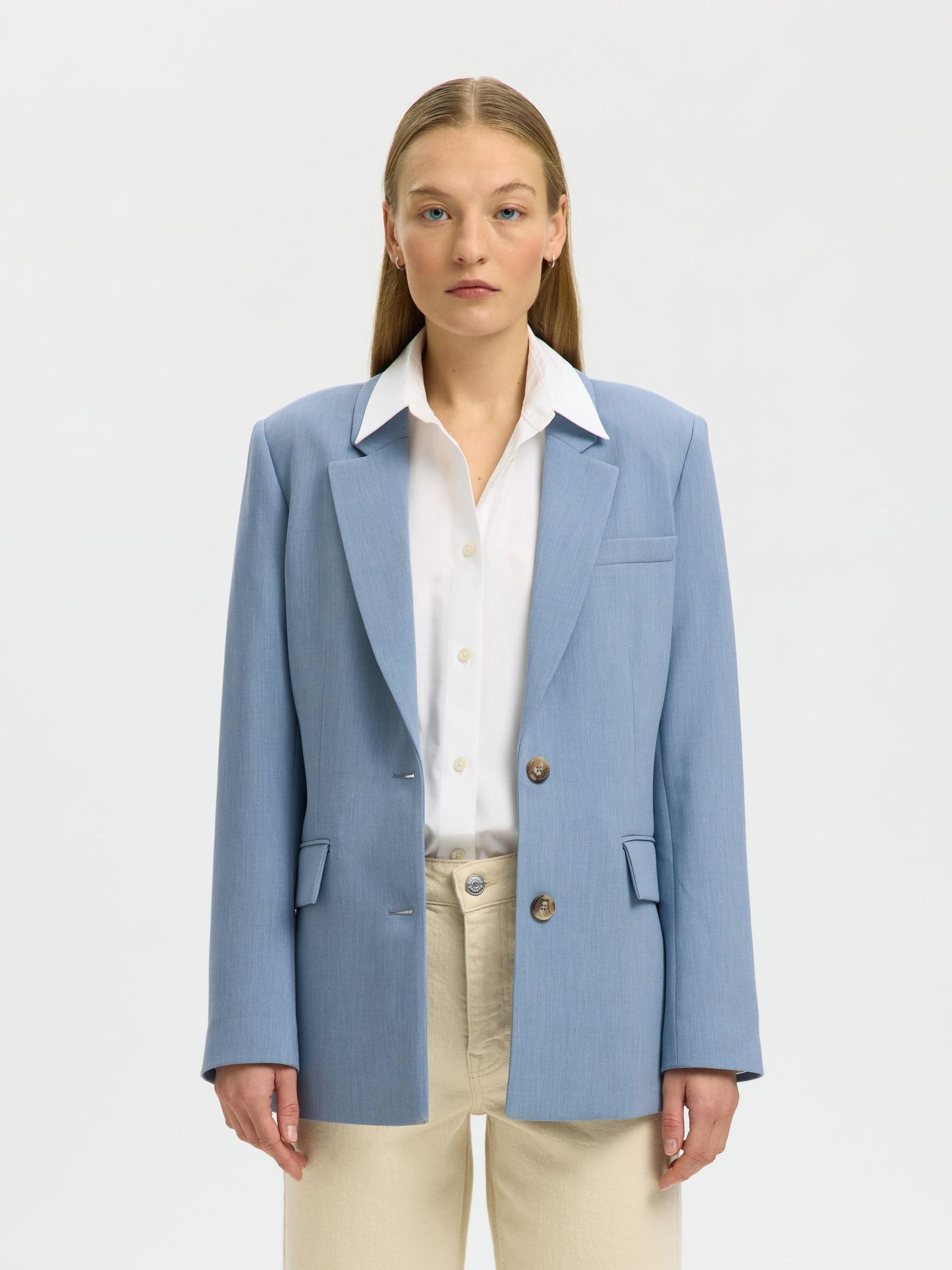 selected femme rita kavaj melange enkelknäppt 16094203