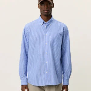 les deux kent stripe poplin skjorta randig bomull 1001296