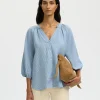 selected woman cleo alberta linen shirt 16099877
