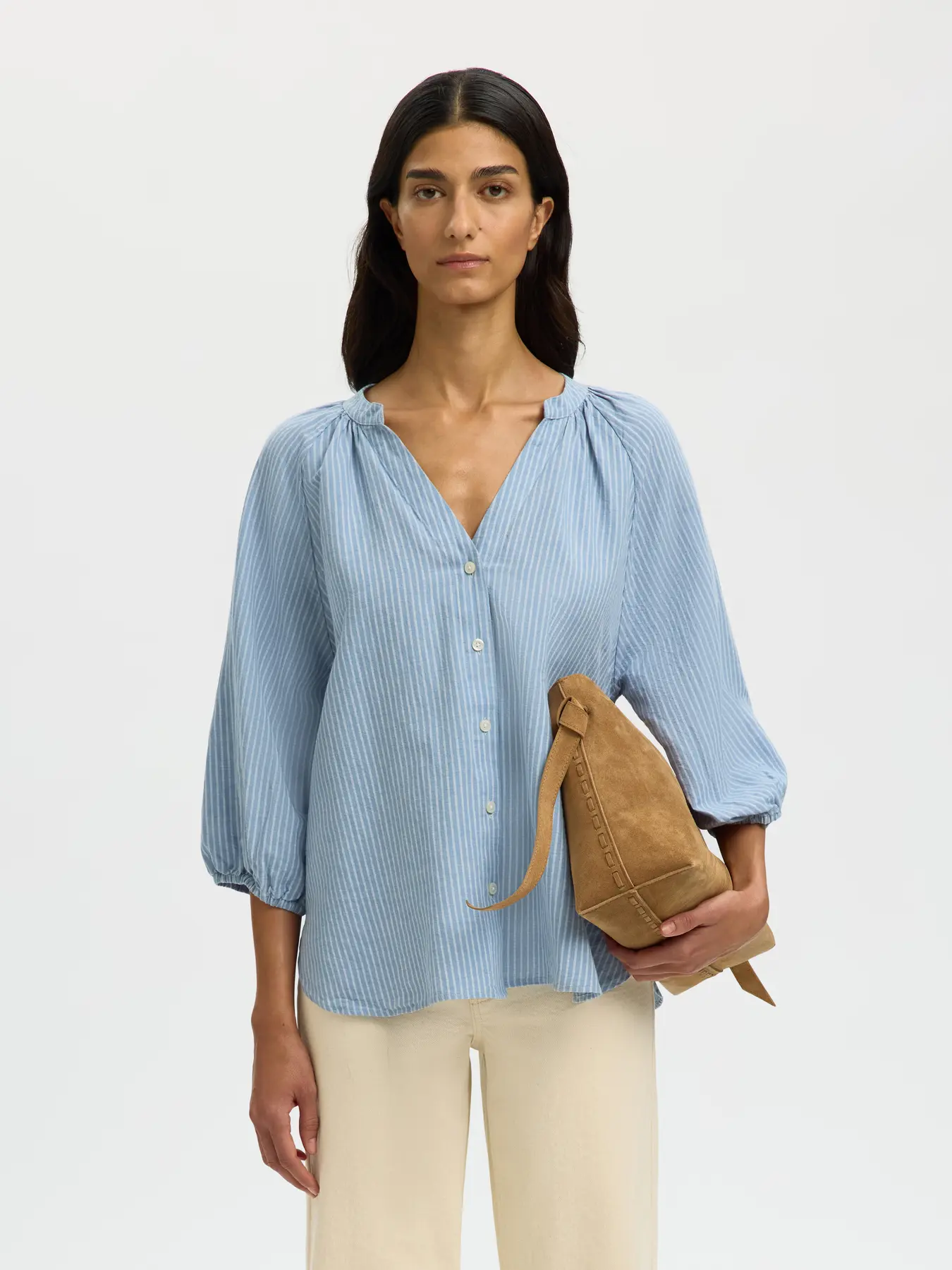 selected woman cleo alberta linen shirt 16099877