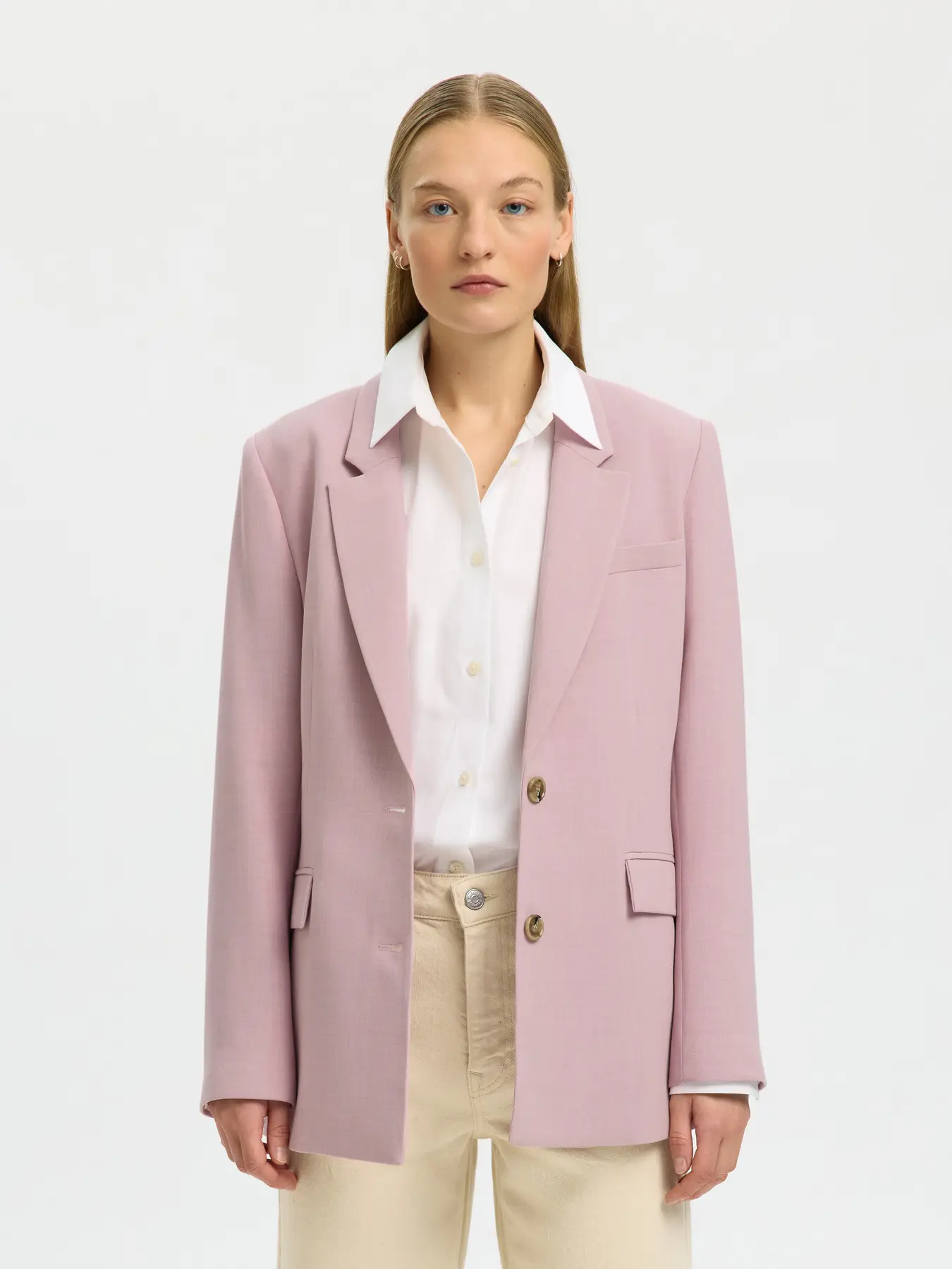 selected femme rita kavaj melange enkelknäppt 16094203