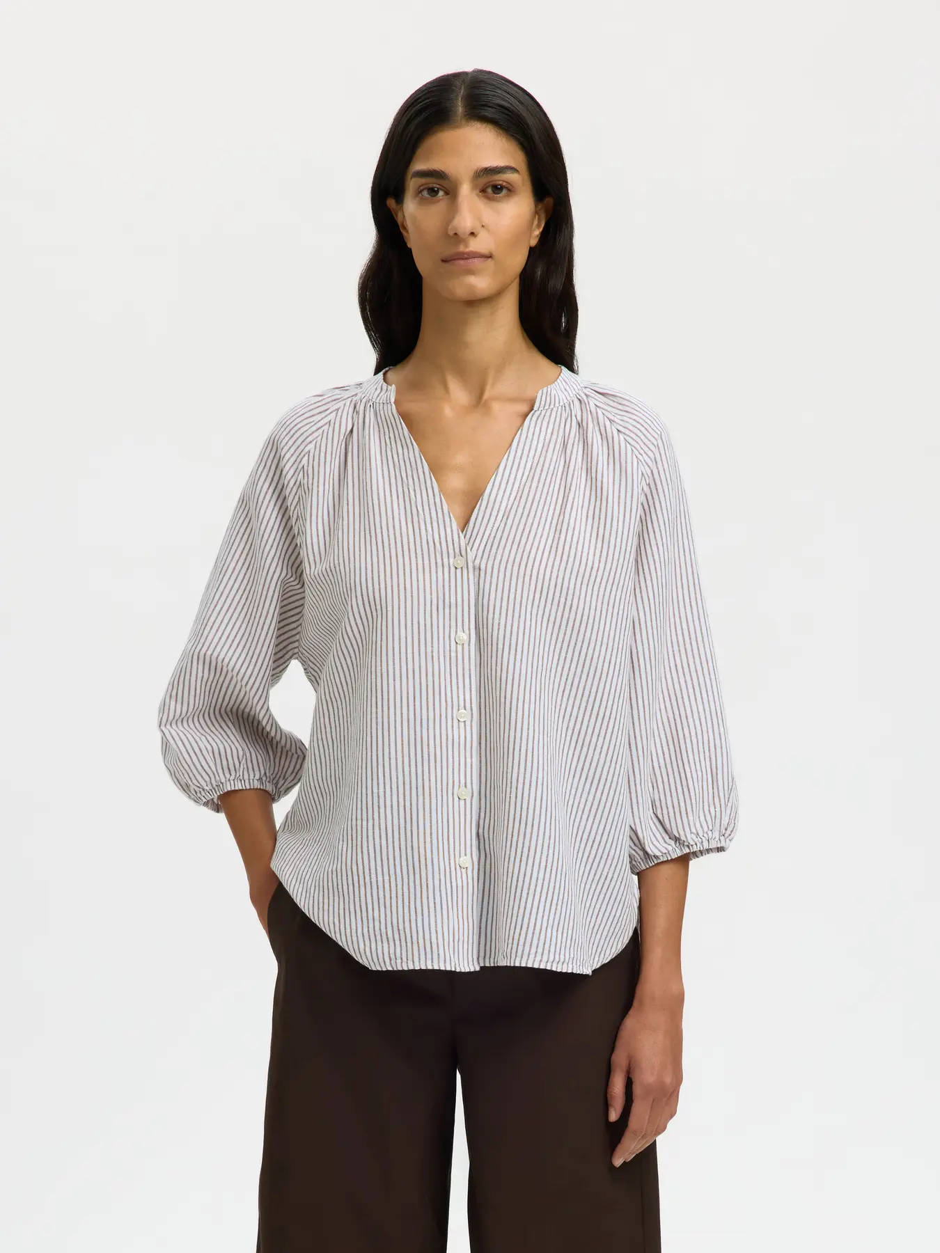 selected woman cleo alberta linen shirt 16099877