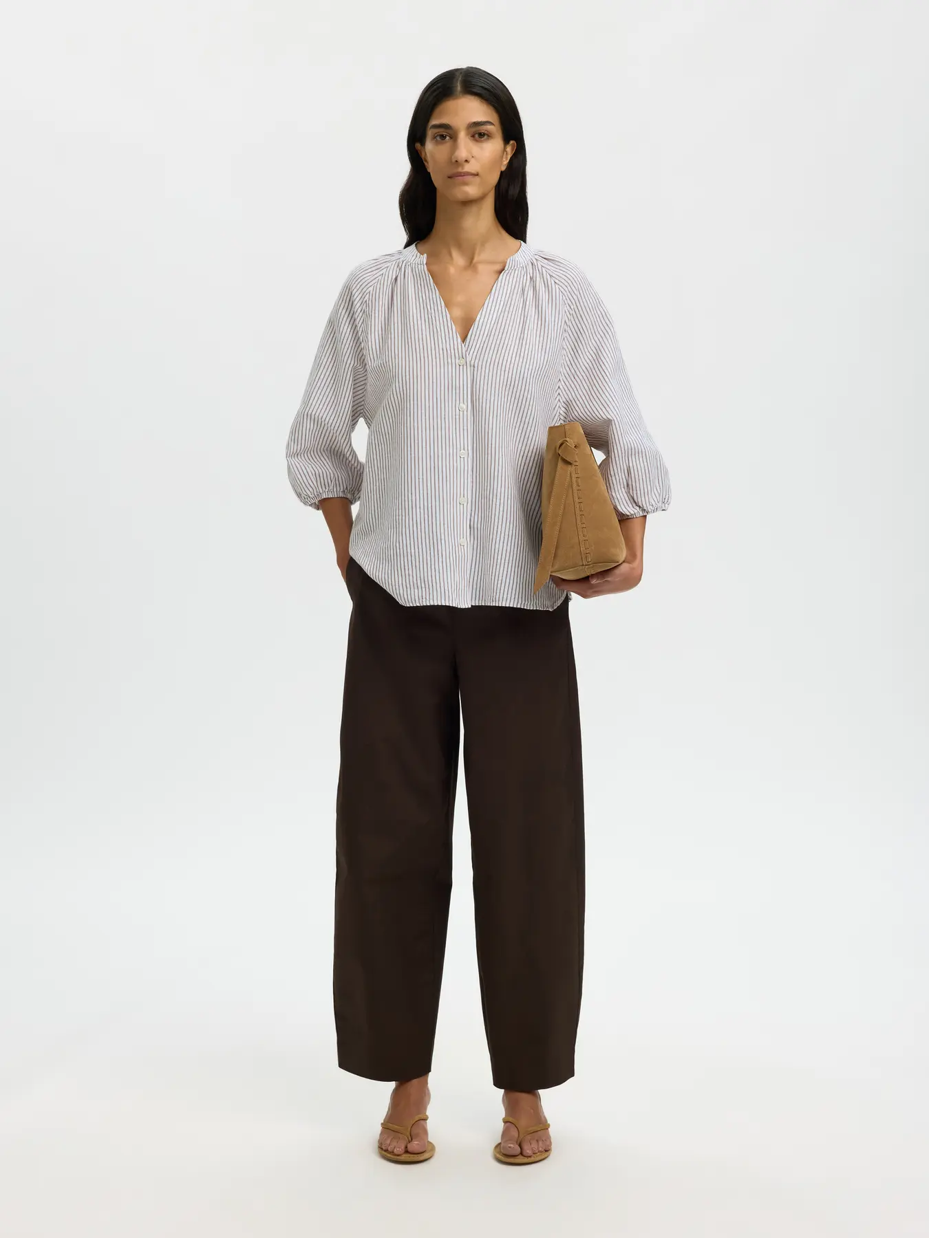 selected woman cleo alberta linen shirt 16099877