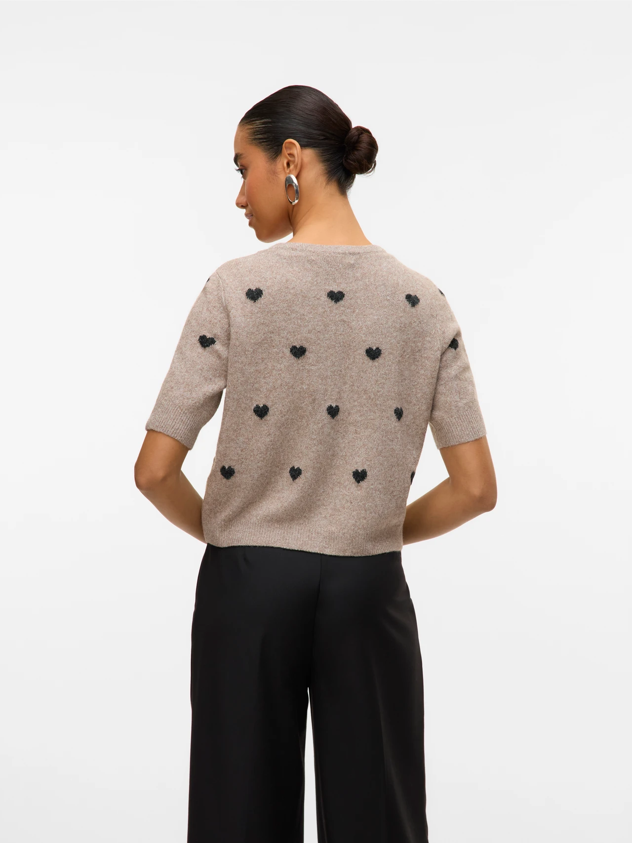 vero moda doffy cardigan intarsia kofta mönster kort ärm 10330795