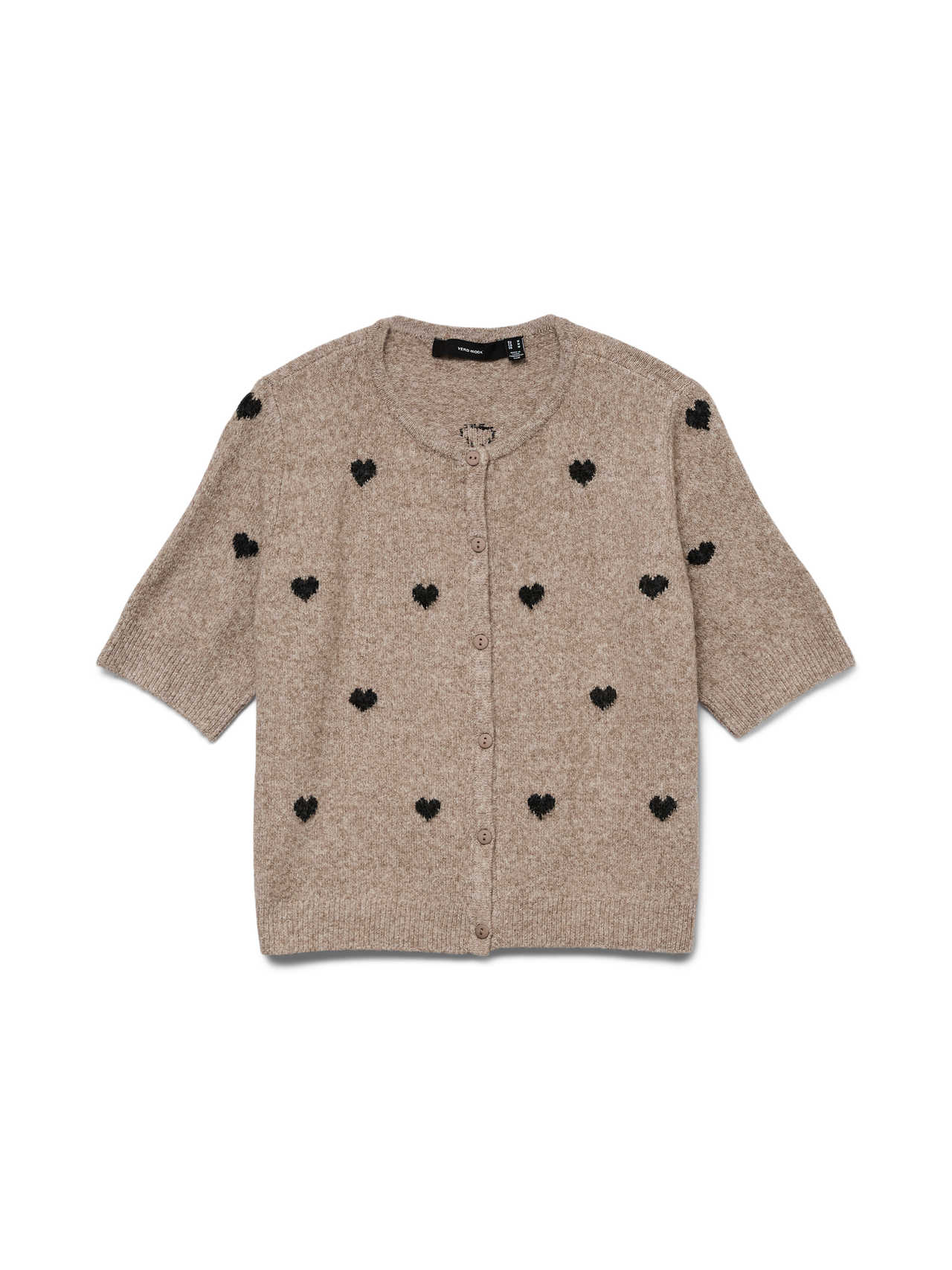 vero moda doffy cardigan intarsia kofta mönster kort ärm 10330795