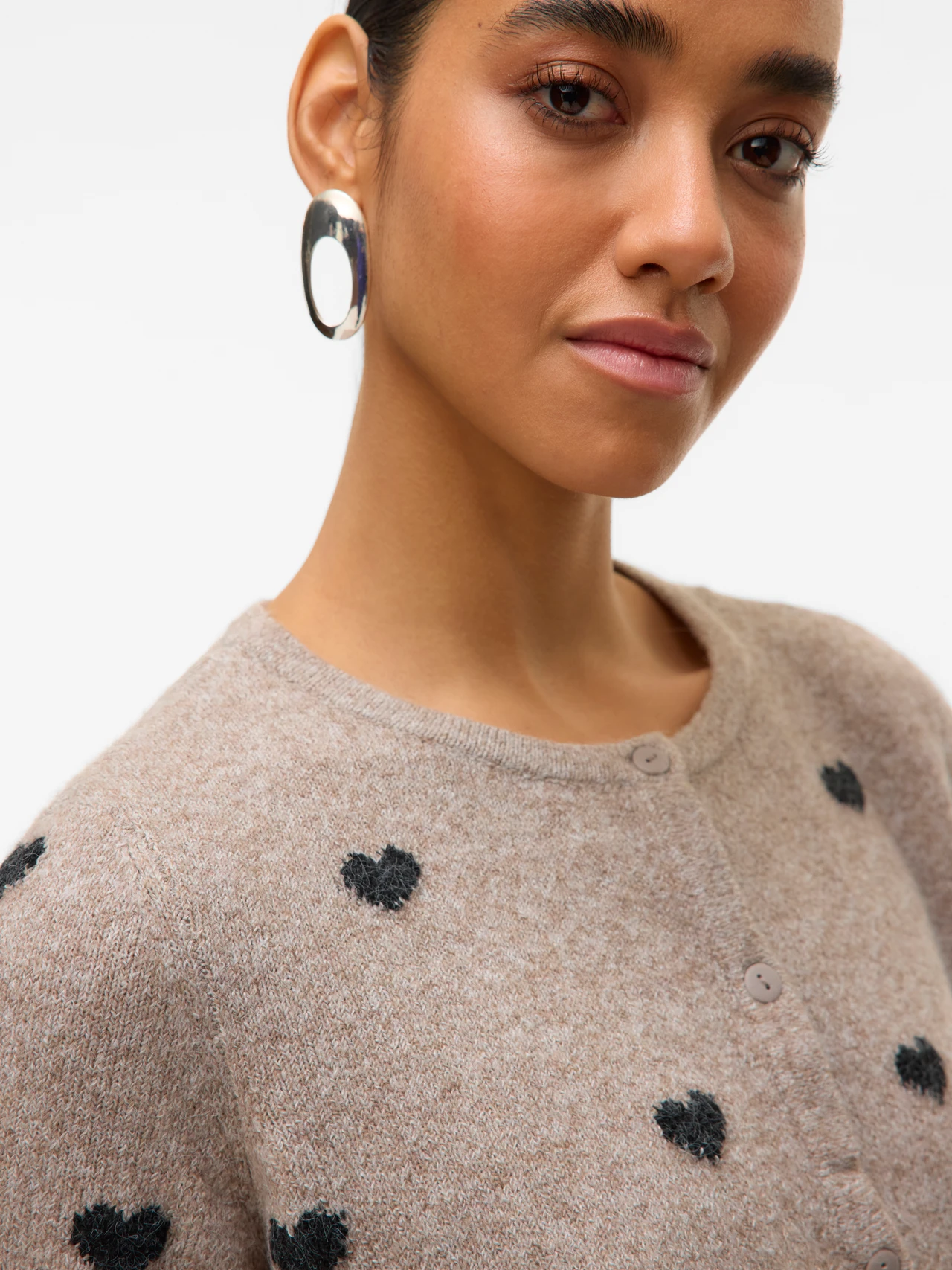 vero moda doffy cardigan intarsia kofta mönster kort ärm 10330795