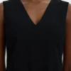 selected femme luisa linneklänning ärmlös v-neck midilängd 16100472