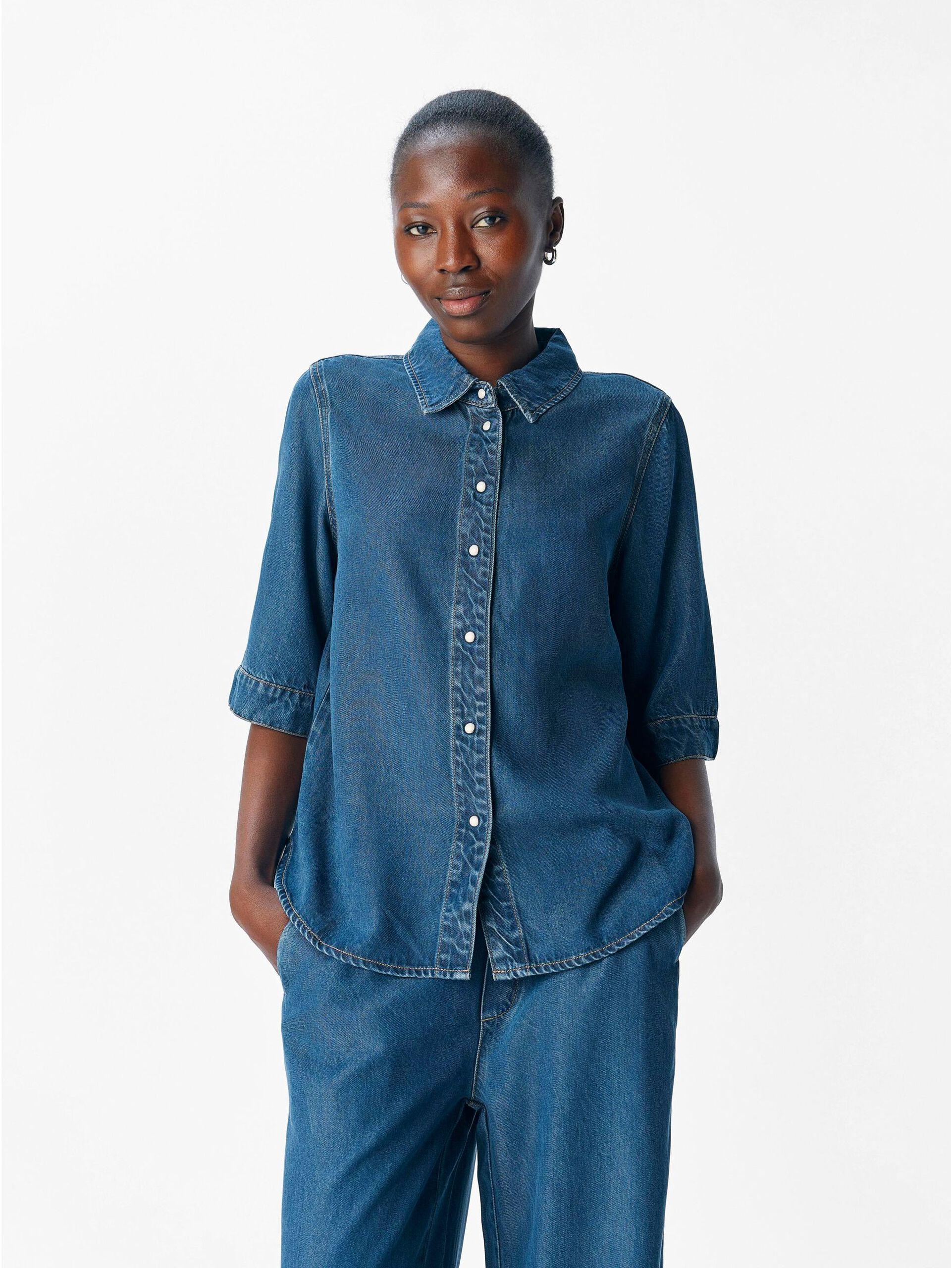 object frame skjorta denim tencel 23046164