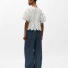 object lora top blus v-neck spets broderi 23048812
