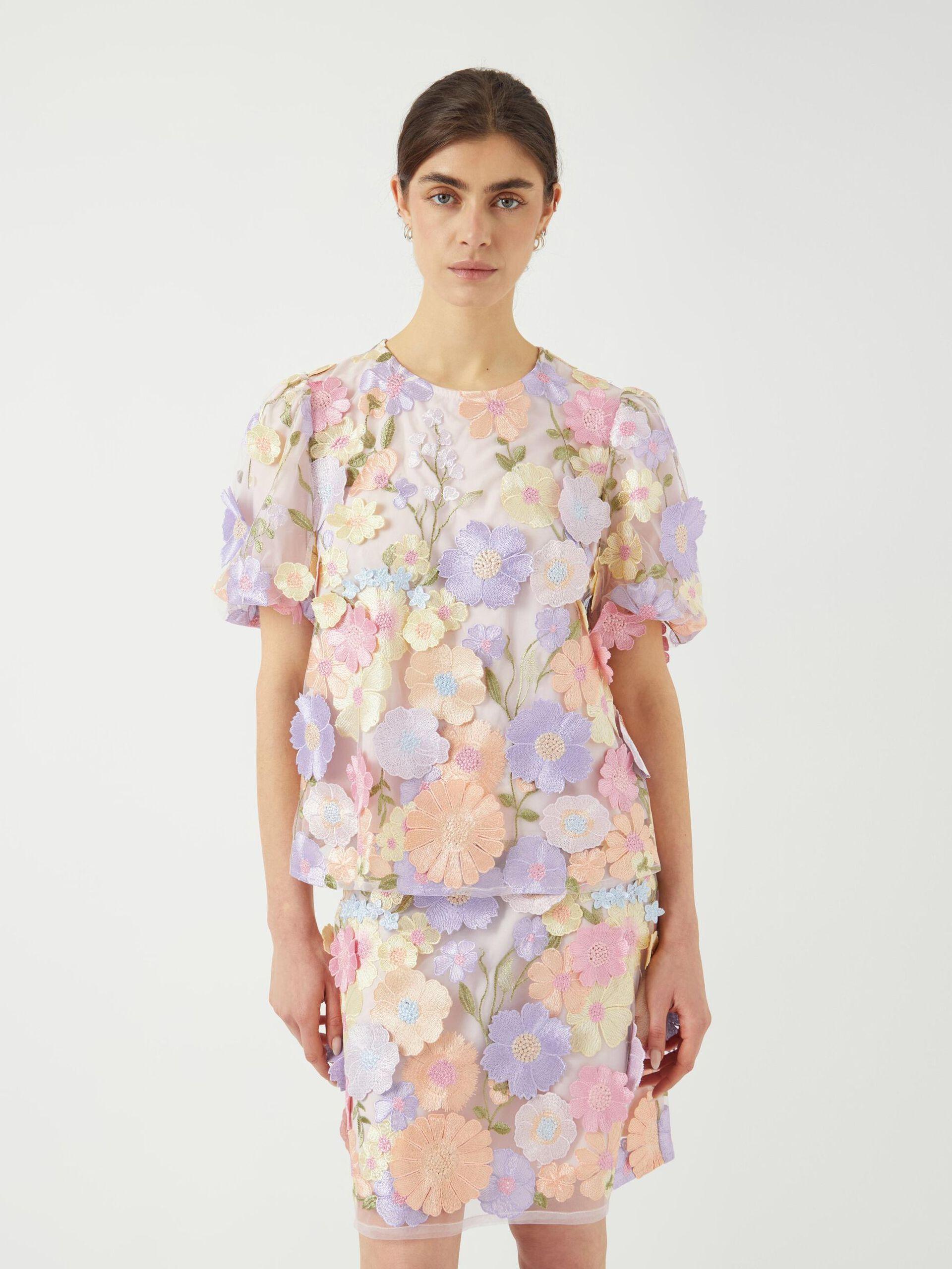 YAS flowering top blommor fest kortärm rundhals 26039123