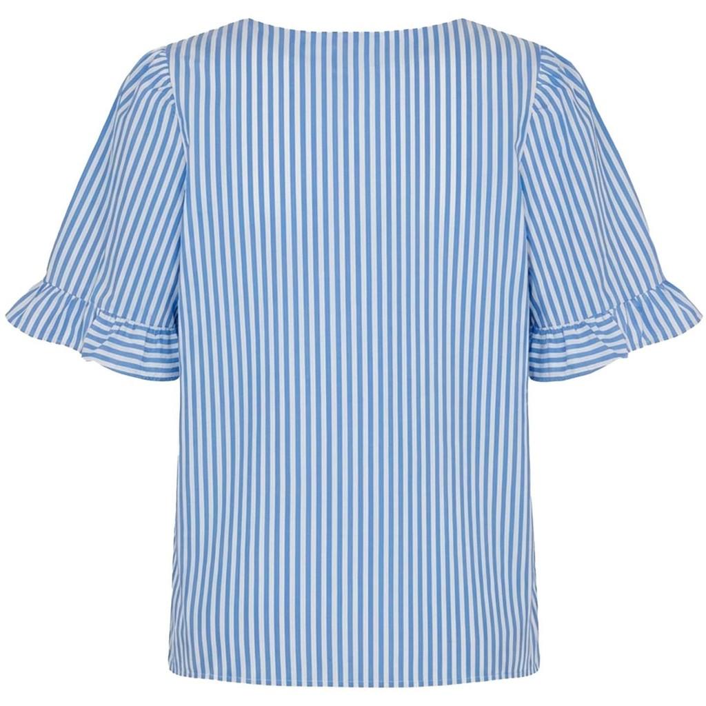isay sigga flounce blouse top poplin v-neck volang 57934