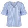 isay sigga flounce blouse top poplin v-neck volang 57934