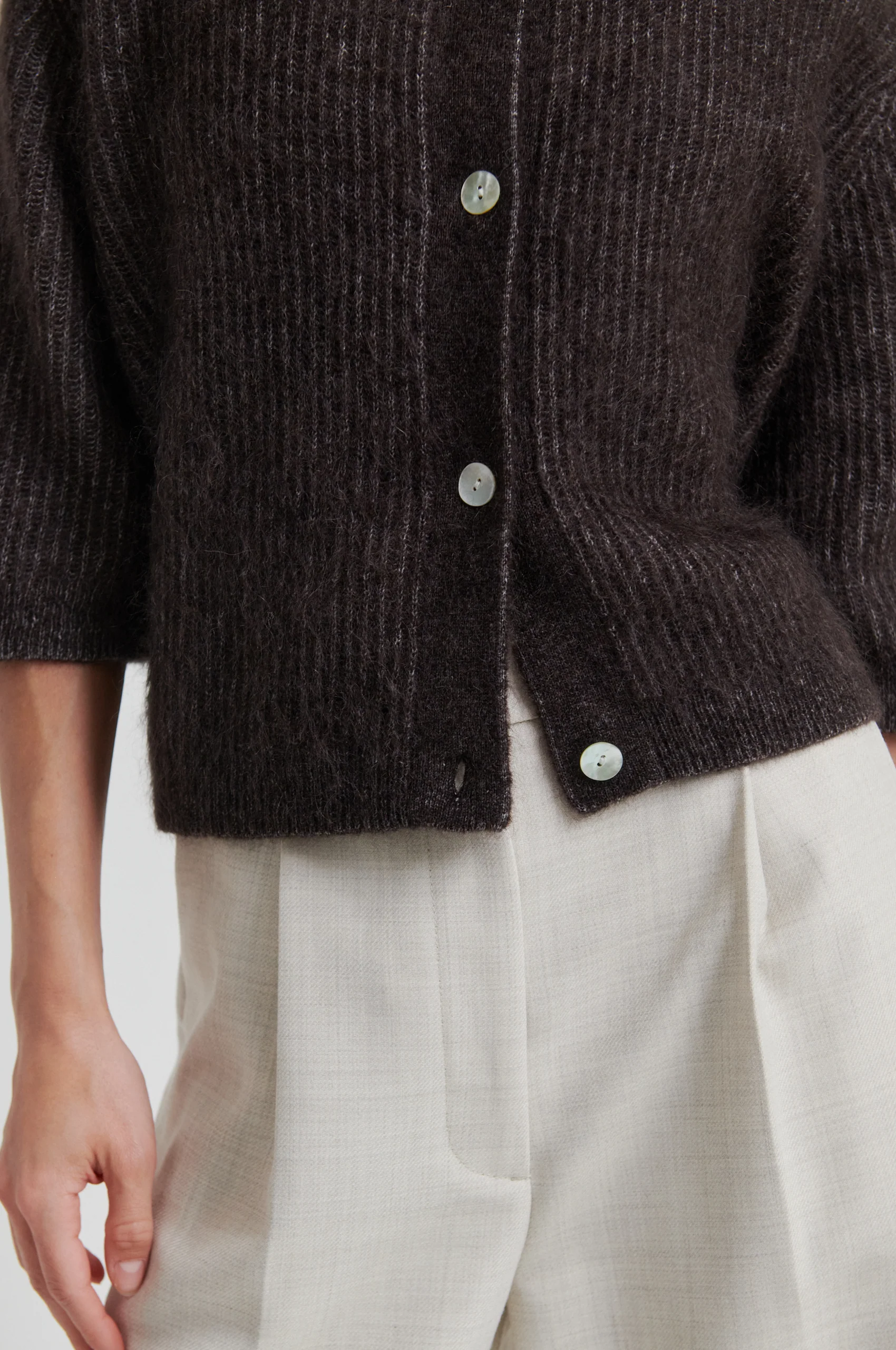 second female andrea knit rib cardigan kofta mohair 58367