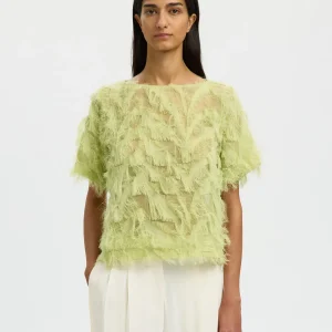 selected femme myline boatneck top frill 16101005