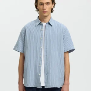 selected man claus clay linenblend shirt skjorta kortärm 16101200