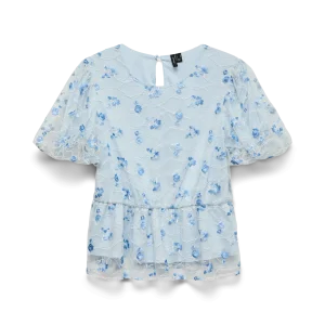 vero moda milla peplum top blommor 10347643