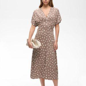 inwear klännnig henri fitted dress satin viskos prick v-neck 30112740