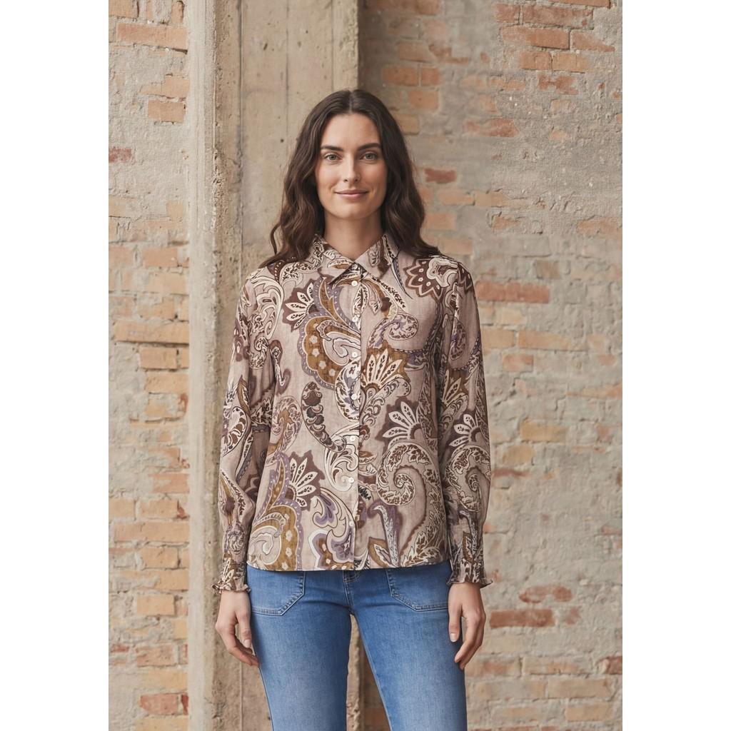 isay lotta smock shirt viskos mönster ledig fest fin 57834