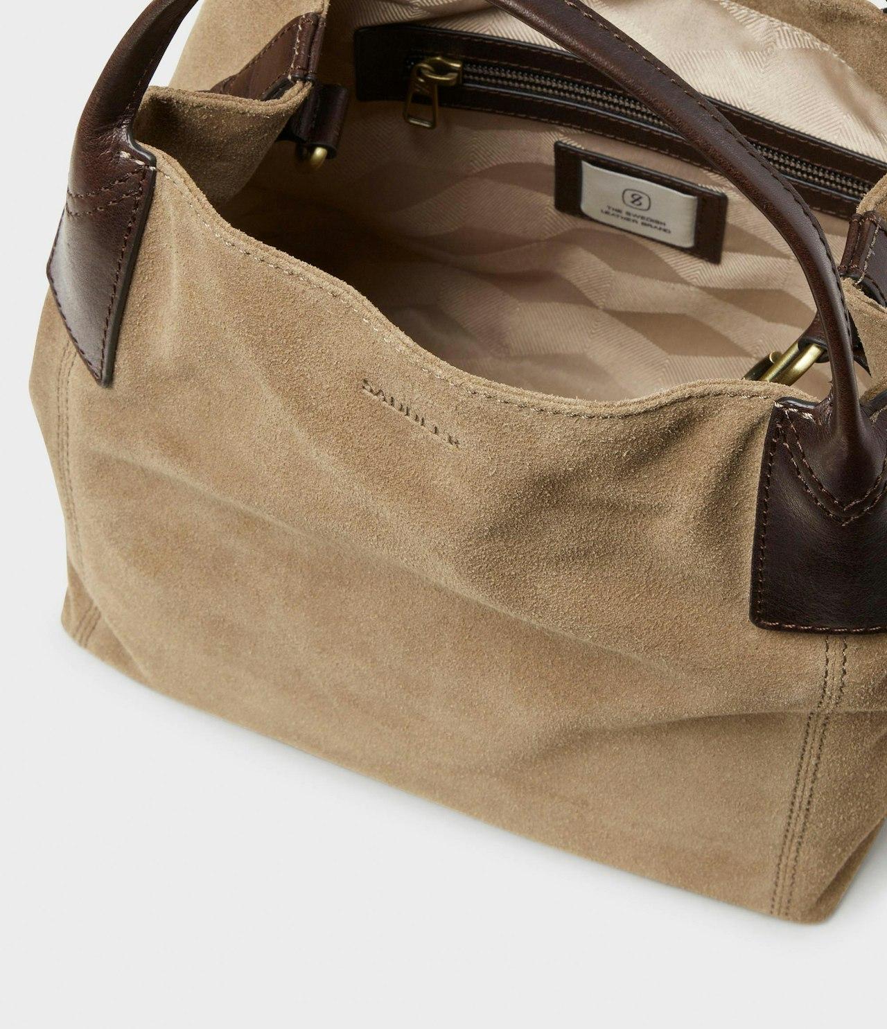 saddler ines mini toteväskka mocca läder axelrem 11710