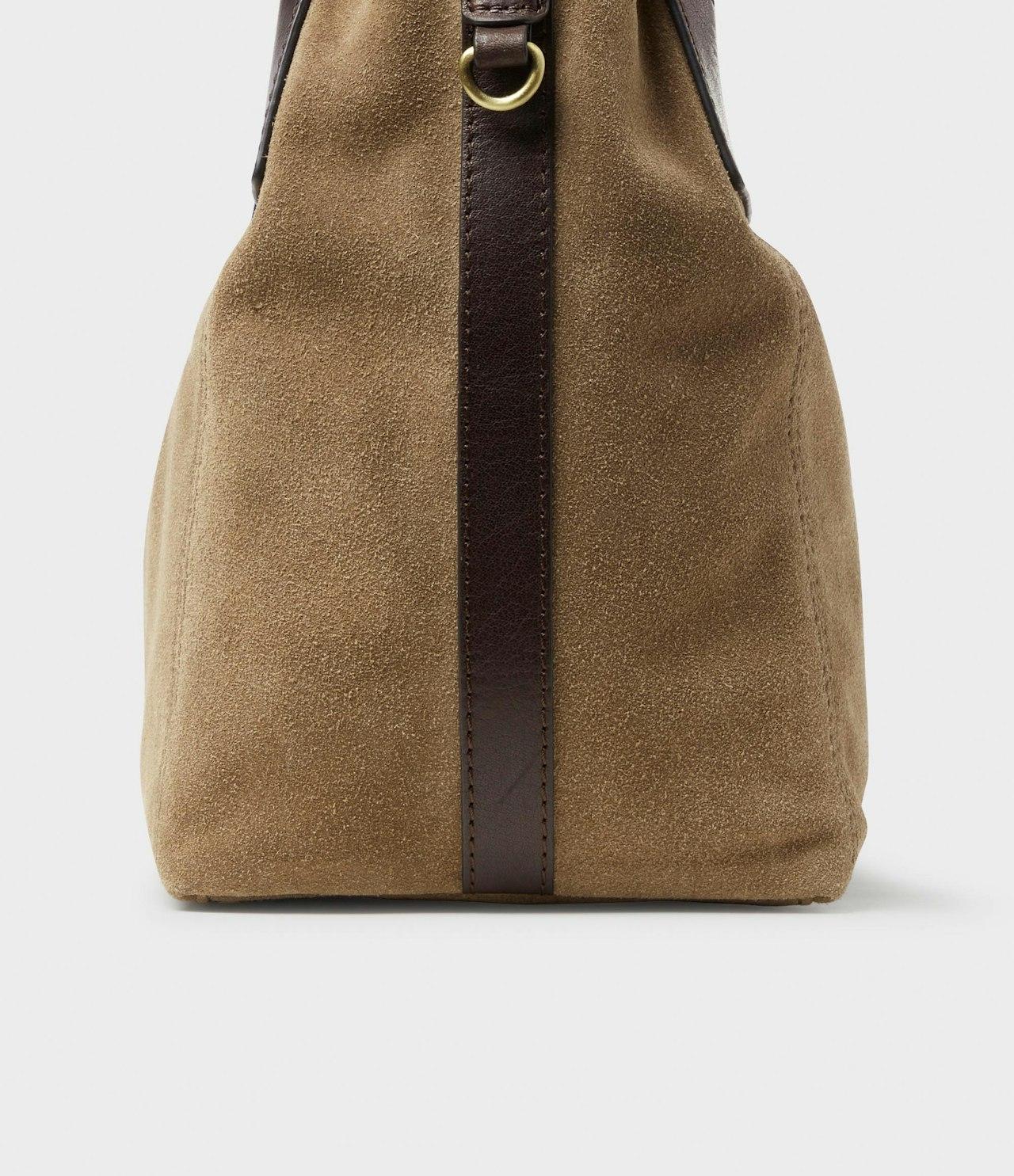 saddler ines mini toteväskka mocca läder axelrem 11710