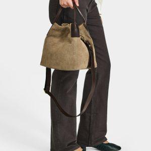 saddler ines mini toteväskka mocca läder axelrem 11710
