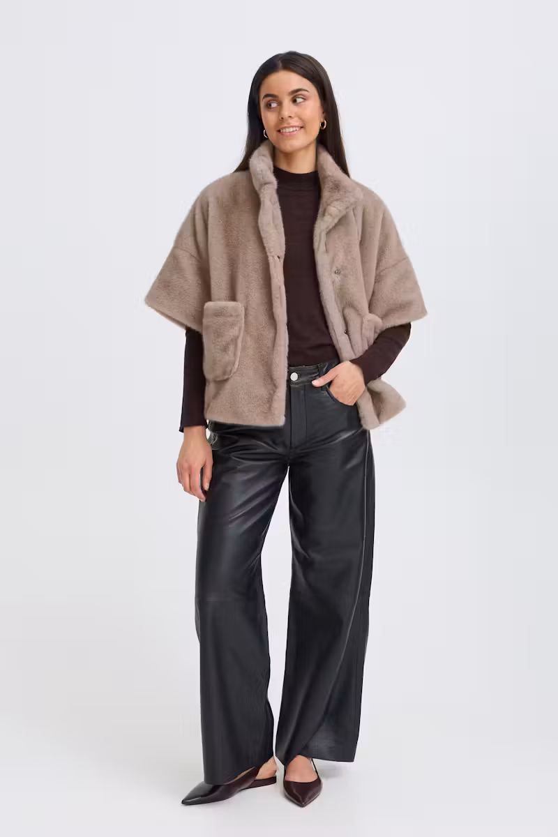 fransa doris jacket fuskpäls boxy mjuk 20618550