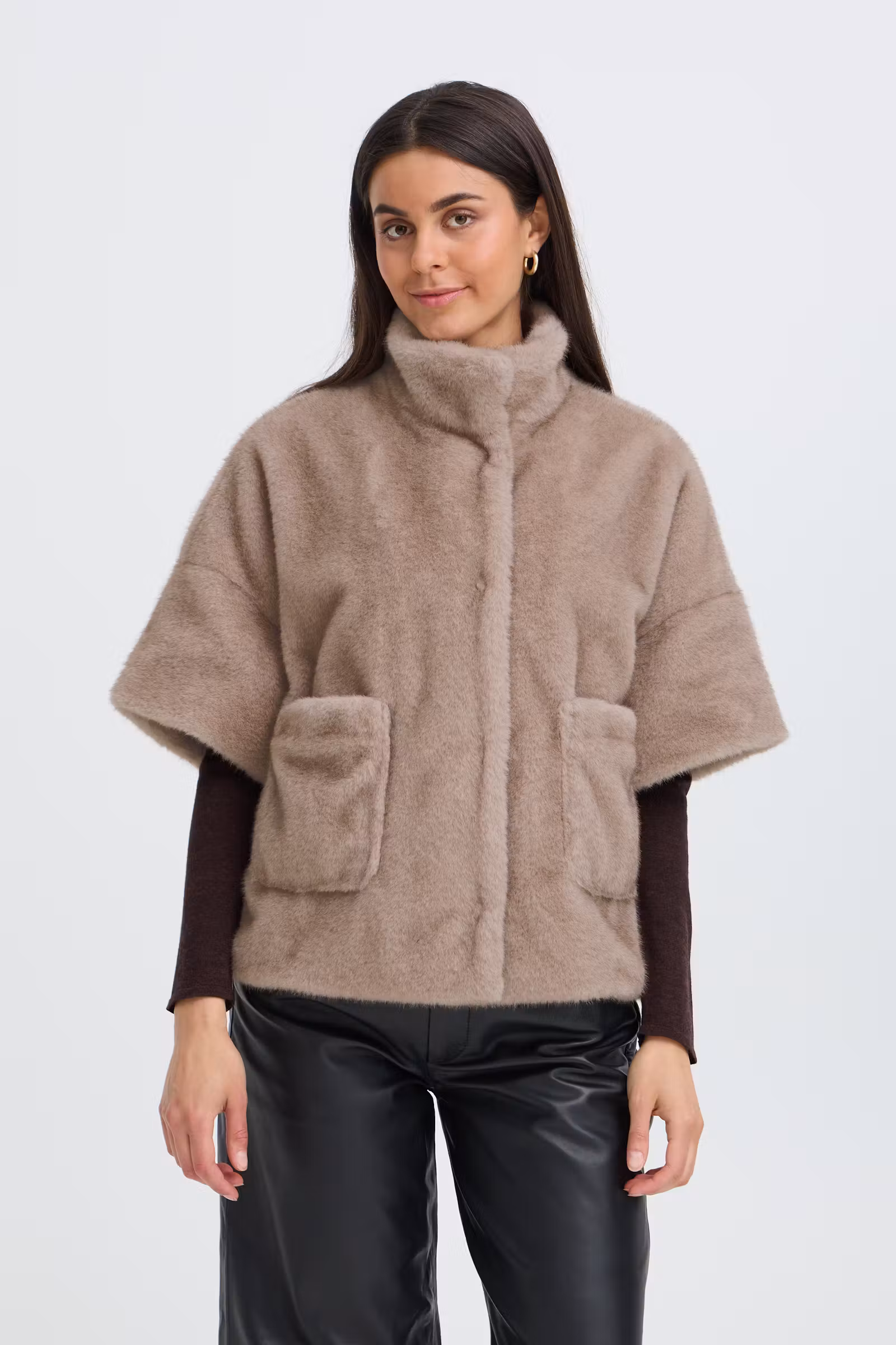 fransa doris jacket fuskpäls boxy mjuk 20618550