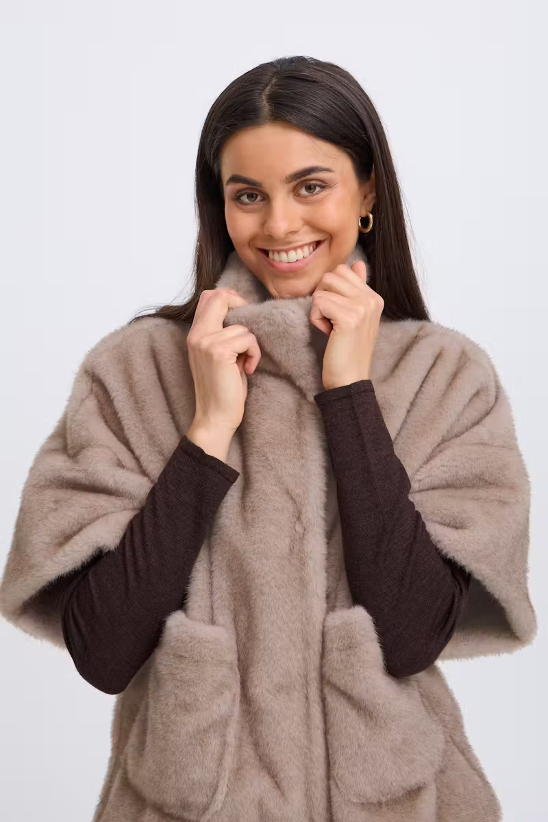 fransa doris jacket fuskpäls boxy mjuk 20618550
