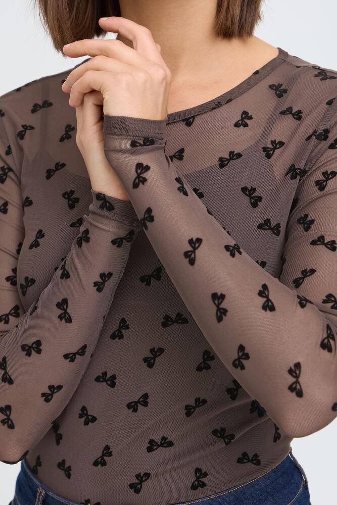 fransa deta tee top transparent långärm 20610740