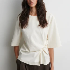 second female arkai drape tee top mjuk draperad 60870