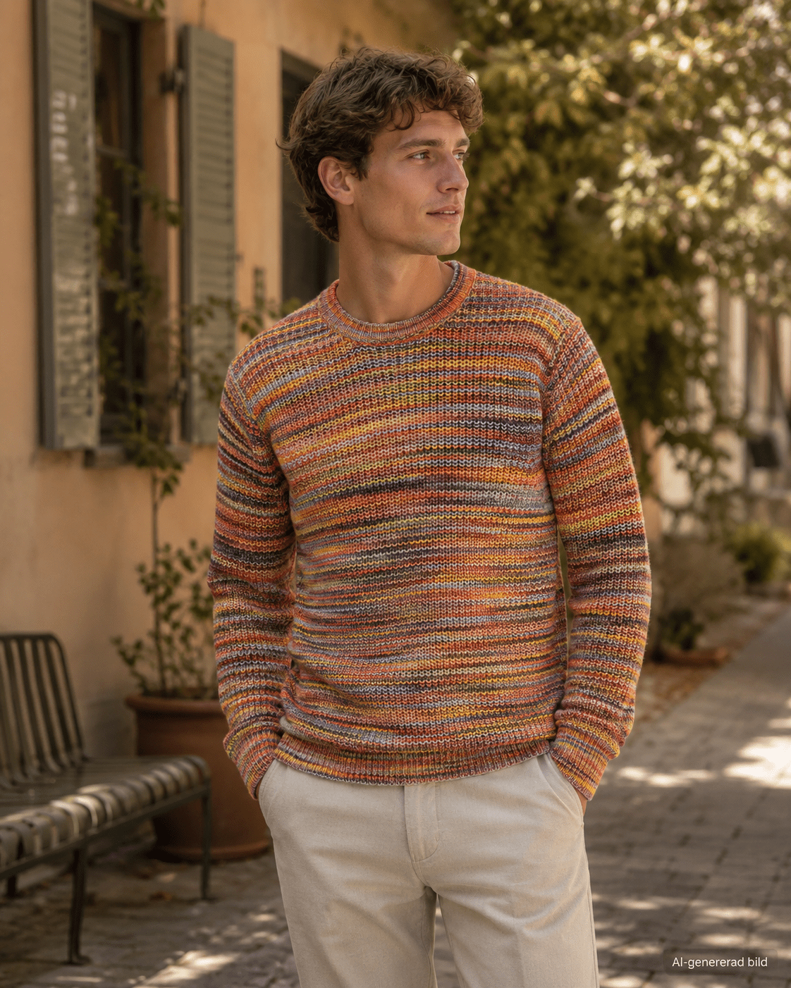 les deux space rib crewneck knit tröja rund hals bomull 1002186