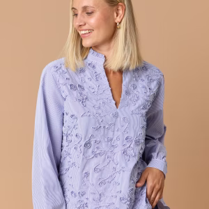 fransa aplica skjorta blus broderi randig 20619390