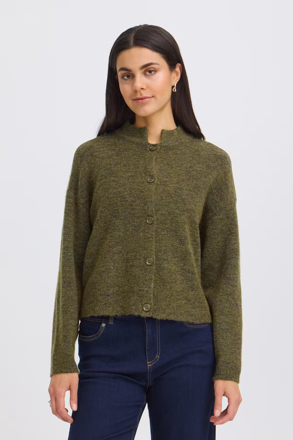 fransa sanny cardigan kofta stickad högkrage 20618298