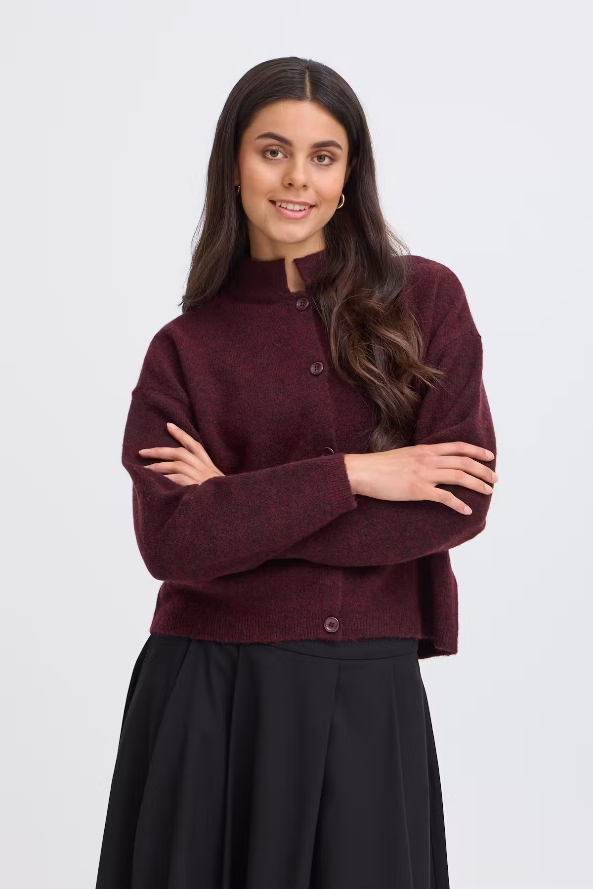fransa sanny cardigan kofta stickad högkrage 20618298
