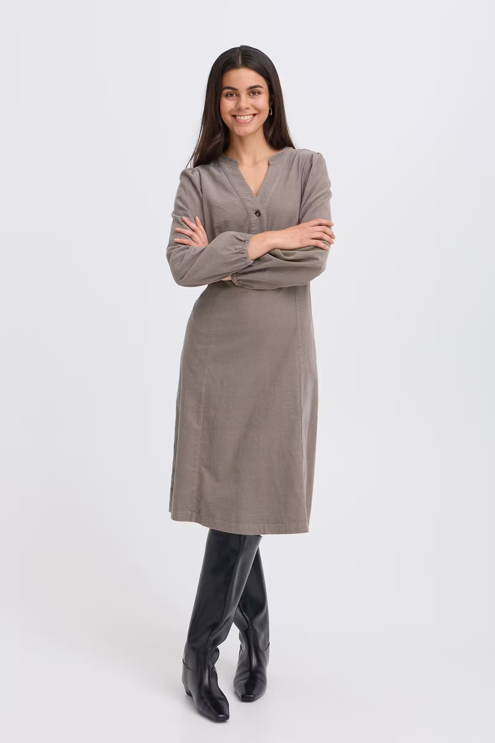 fransa cory dress klänning manchester v-neck bomull 20618380